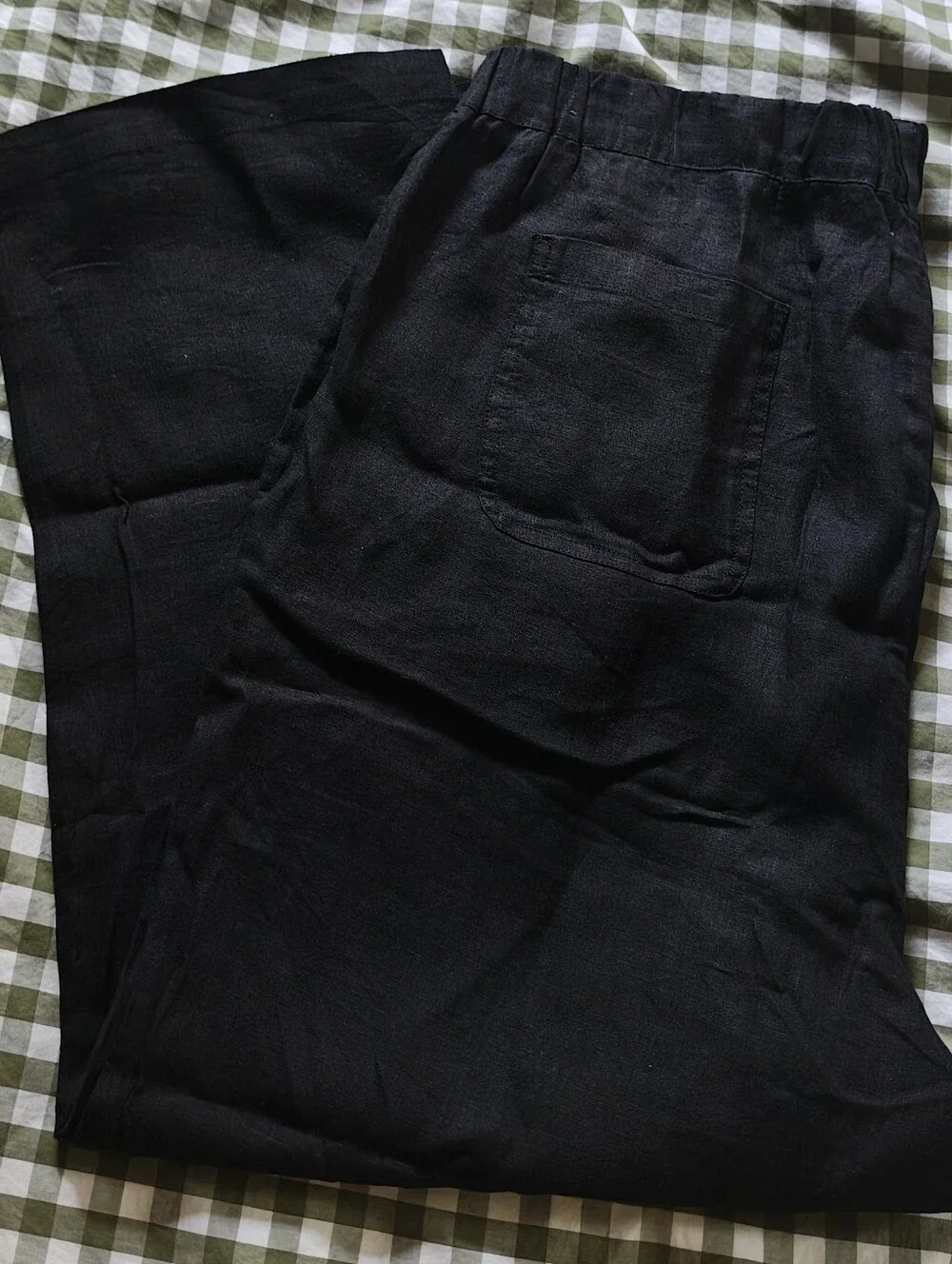 Quince Women's 100% European Linen Pants-Black XL
